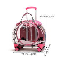 Pet Carrier with Wheels Telescopic Wheeled Pet Conveyance Carrier Portable for Cats, Veterinarian Visits, Outdoor Walks