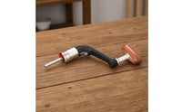 Foldable Fishing Reel Handle with Wooden Knob Interchangeable Reel Handle with Wood Grip Threaded Hardware Collapsible for Fishermen, Anglers