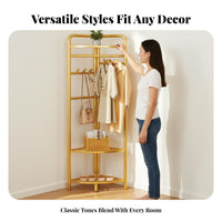 Space-Saving Corner Clothing Rack Modern Design Corner Coat Rack Easy Assembly Freestanding Hall Tree Multifunctional for Apartment Dwellers, Homeowners, Bedroom, Small Areas, Entryway, Dorm Room