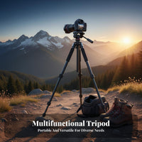 Adjustable Height Camera Tripod Stable Aluminum Alloy Tripod Universal Compatibility Phone Live Broadcast Stand 360° Rotation for Content Creators, Photographers, Outdoor, Vlogging, Recording Recording, Studio