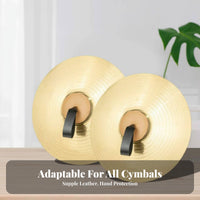 2 Pieces Soft and Comfortable Cymbal Hand Strap Gentle On Hands Cymbal Strap with Pad Double Layer Thickened for Stage Performance, Parades