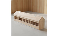Natural Wood Pigeon Feeder with Dividers Sturdy Wooden Feeding Trough Long-Lasting Pigeon Feeder Outdoor for Lofts, Coops, Farms