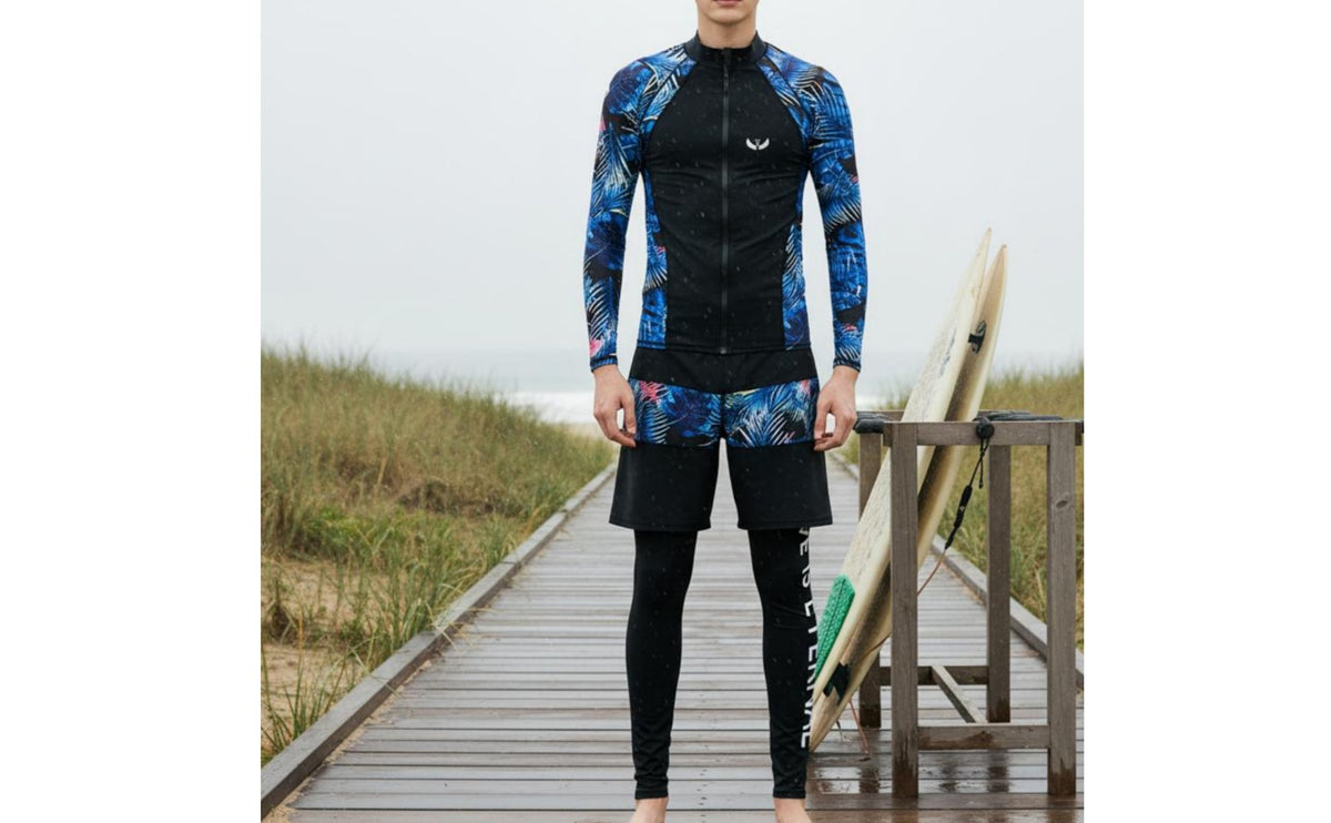 Family Matching Swimsuit Quick Dry Long Sleeve Zip up Surf Shirt Sun Protection Long Sleeve Swimsuit for Kids, Men, Snorkeling, Surfing, Diving