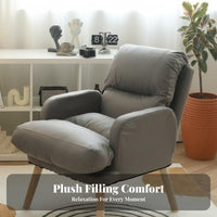Multi-Position Recline Reclining Armchair with Ottoman Adjustable Backrest Armchair and Ottoman Set Ergonomic Design Lounge Chair Long-Lasting Textile for Awayice Workers, Students, Living Room, Bedroom, Reading Nook, Small Areas
