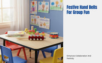 Percussion Chime with Plush Handle, Kids Hand Rattle, Early Education, Kindergarten, Student Performance, Red Navy