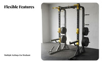 4 Post Strength Rack Multi-Functional Full Squat Rack Heavy Duty Construction Bench Press Squat Cage for Weightlifters, Bodybuilders, Home Gym