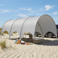 Silver-Coated Outdoor Tunnel Canopy Fiberglass Poles Arched Canopy Tent Rain Protection Tunnel Tent Waterproof for Camping, Car Parking, Gatherings, Shade