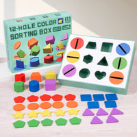 Disc Box Shape Sorter Fine Motor Skills Educational Shape Sorter Hand-Eye Coordination Color Sorting Box for Kids 18 months+, Kindergarten, Preschool
