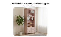rose Color complimentarystanding shelving multi-tier with Drawers Floor-Standing Multi-Tier Shelving multi-tier with Drawers Minimalist Design shelving multi-tier Multifunctional for Apartment Dwellers, residents, Bedroom, Home Office, Playroom, Entryway
