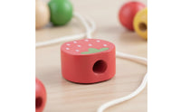 Fine Movement Skills Wooden Fruit Lacing Toy Hand-Eye Coordination Fruit Threading Toy Educational Wooden Threading Beads Color Matching for Toddlers, Kids, Babies, Preschool, Kindergarten