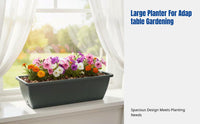 Balcony Hanging Planting Trough, Large Thickened Planter Box, Self-Watering, Double Drainage, Multi-Color