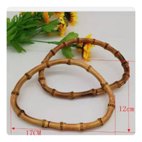 Natural Finish Bamboo Handbag Handle Rounded D-Shaped Bamboo Handle