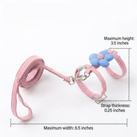 H-shaped Cat Harness and Leash Set Polyester Floral Cat Harness for Outdoor Cat Walking, Small Dog Harness and Cat Leash, Two Colors