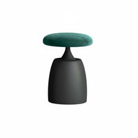 Light Luxury Round Upholstered Pouf Modern Design Vanity Seat Comfortable Seating Small Stool Space-Saving for cosmetic Professionals, Interior Decorators, Bedroom, Dressing Area, Living Room, Entryway
