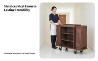 Hotel Cleaning Cart Large Capacity Hotel Room Service Cart Easy Maneuverability for Housekeepers, Janitors, Hotels, Office Buildings, Shopping Malls