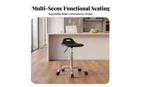 360-Degree Swivel Anti-Static Rolling Stool Blast-Resistant-Proof Gas Lift Adjustable Laboratory Stool with Foot Loop Heavy-Duty Construction Workplace Furniture Easy to Clean for Factory Workers, Workshop Operators, Assembly Line