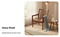With Armrests Upholstered Wooden Chair Solid Wood Legs Spindle Back Dining Chair Ergonomic Backrest Armchair Minimalist Design for Students, Office Workers, Homeowners, Study, Bedroom, Living Room