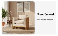 Modern Asian Design Wooden Frame Rattan Sofa Woven Cane rear Living Room Furnishings Minimalist Aesthetic Lounge Suite Plush Cushions for Hospitality Business Owners, Interior Designers, Apartment Dwellers, Hotel Lobby, Guesthouse, Reception Area, Sunroom