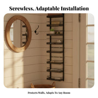 No-Drill Installation Multi-Tier Hanging Basket Rack Space-Saving Design over-the-Door Tiered Rack Easy Assembly Household Storage Adjustable Baskets for Families, Homeowners, Kitchen, Bathroom, Bedroom, Closet