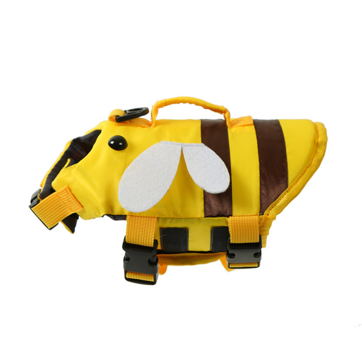 Buckle Closure Dog Life Jacket Strapping Straps Yellow Dog Life Jacket Wing Appliques Pet Gear Adjustable Fit for Swimming