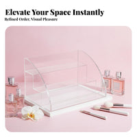 Stair-Step Display Riser Space-Saving Tiered Shelf Multi-Purpose for Homeowners