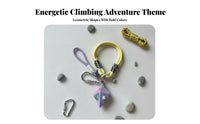 Colorful Rock Climbing Hold Keychain Bouldering Hold Bag Charm Handmade Rope Lanyard for Boulderers, Outdoor Enthusiasts, Hikers, Backpack, Handbag, Keys