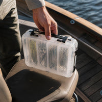 Double-Layer Wooden Lure Box with Handle, Large Capacity Fishing Tackle Storage for Minnow Baits
