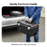 Industrial Grade Multi-Layer Tool Container Multipurpose 3-Tier Cantilever Tray Case Portable Toolbox Heavy-Duty for DIY Enthusiasts, Professionals, Workshop, Car Trunk, Garage, Job Site