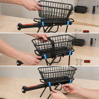 Bicycle Rear Basket with Rack for Mountain Bikes, Kids' Foldable Bikes, and Commuter Bicycles
