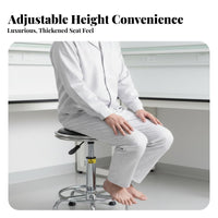 Anti Lab Stool Certified Gas Lift Adjustable Height Rolling Stool Thick Cushi Single D Seat Swivel Chair for Factory Workers