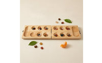 Folding Wooden Traditional Sowing Game Board Foldable Portable Traditional Sowing Game Storage