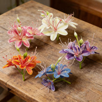 Mini 3-Head Lily Flower Heads DIY Hair Accessory Material for Photography and Floral Arrangement (100 pcs)