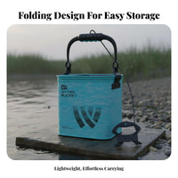 Foldable Fishing Pail Lightweight Foldable Fishing Pail Portable Breathing Container Long-Lasting Portable Water Pail Mesh Lid