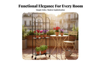 Movable with casters Tiered Plant Stand Multitier Design 4-Tier Rolling Flower Rack Space-Saving Display Shelf Anti-Rust for Gardeners, Homeowners, Apartment Dwellers, Balcony, Living Room, Indoor, Office