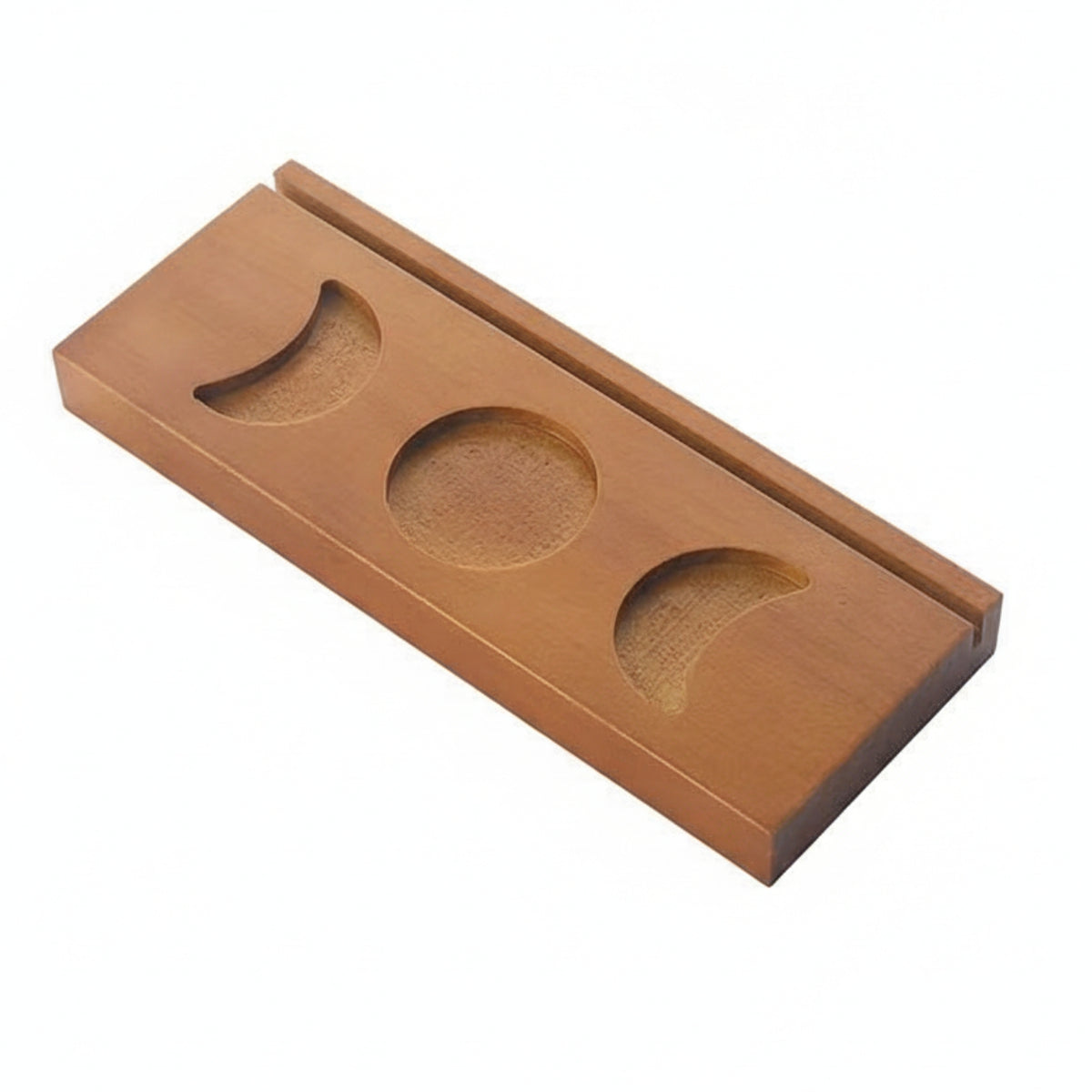 Card Stand with Recesses Triple-Slot Wooden Display Stand Stable Rack for Readers, Collectors, Desk