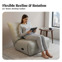 Reclining Function Armchair Lie-Flat Capability Single Recliner Multi-Functional Lounge Chair Adjustable Recline for Relaxation Seekers, Movie Lovers, Living Room, Bedroom, perusing alcove, Home Theater