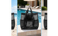 Reinforced Mesh Tote Bag Breathable Mesh Beach Bag Portable Lightweight for Pool