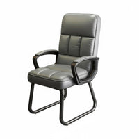 Thick Cushion High-Back Sled Base Seat Stable Framework Sled Base Armchair Ergonomic Design Computer Chair Adjustable Headrest for Executives, Telecommuting Workers, Students, Reception Area, Study Room