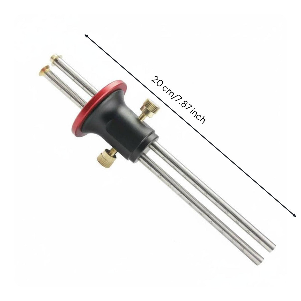 Double-Rod Marking Gauge Precision Marking Gauge with Brass Knobs Parallel Scribing Tool for Hobbyists