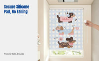Cartoon Pattern Bathroom Curtain, No-Drill, Waterproof, Light-Blocking, Lifting Shade, Toilet Privacy