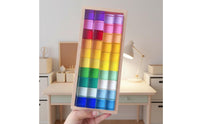 Acrylic Color Blocks Transparent Translucent Block Set Smooth Edges Rainbow Stacking Blocks for Kids, Playroom