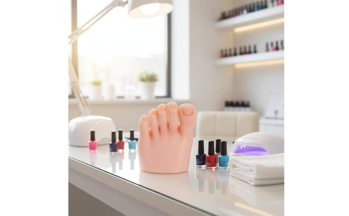 Nail Art Training Foot Realistic Design Silicone Practice Foot Lifelike Texture for Beauty School Students