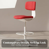 Modern and design Adjustable Saddle Stool Built-in Footrest Bar Chair Comfortable Seat Seating Furniture 360-Degree rotating for Business Owners, Design aficionados, Reception Area, Kitchen, Dining Room, Parties