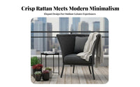 3 Pieces Waterresistant 3-Piece Woven Seating set sun-resistant 3 Piece Patio Seating Group Weather-Resistant Outdoor Furniture long-lasting Construction for Hotel Owners, Apartment Dwellers, Courtyard, Balcony, Garden, Porch