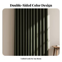 Double-Sided Thick Blackout Curtain Light Blocking Grommet Top Blackout Curtain Room Darkening Window Treatment Privacy Protection for Day Sleepers, Interior Designers, Homeowners, Bedroom, Office, Nursery