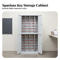 Lockable Wall-Mounted Key Cabinet Heavy-Duty Construction Multi-Slot Key and File Cabinet Labeled Slots Security Storage for Property Estate Agents, Building Administrators, Car Dealership Personnel, Rental Agency, Office, Garage