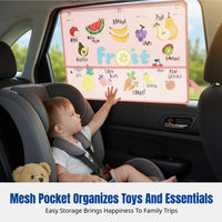 Upgraded Car Window Curtain, Cartoon Design, Summer Heat Insulation, Hanging Install