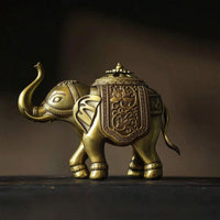 Elephant Incense Holder Brass Incense Burner with Lid Ornament for Collectors, Entryway