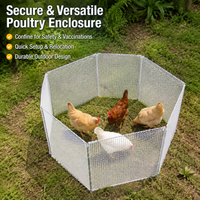 5m Folding Fence Panel 10 Pack, Poultry Fence Panel for Poultry Netting Enclosure, Portable Livestock Enclosure 60cm High x 50cm Long