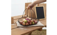 Metal Wire Bird's Basket Portable Rustic Fruit Display Bowl Kitchen Decor Easy to Clean for Pantry, Coffee Shop